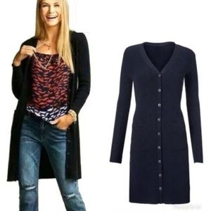 CAbi Council Cardigan navy ribbed Style 5450 Large- NEW